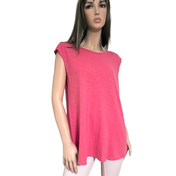 Caslon Top Tank Shirt Tunic Sustainable 100% Cotton Keyhole Bow Tie Back NWOT - Picture 4 of 12